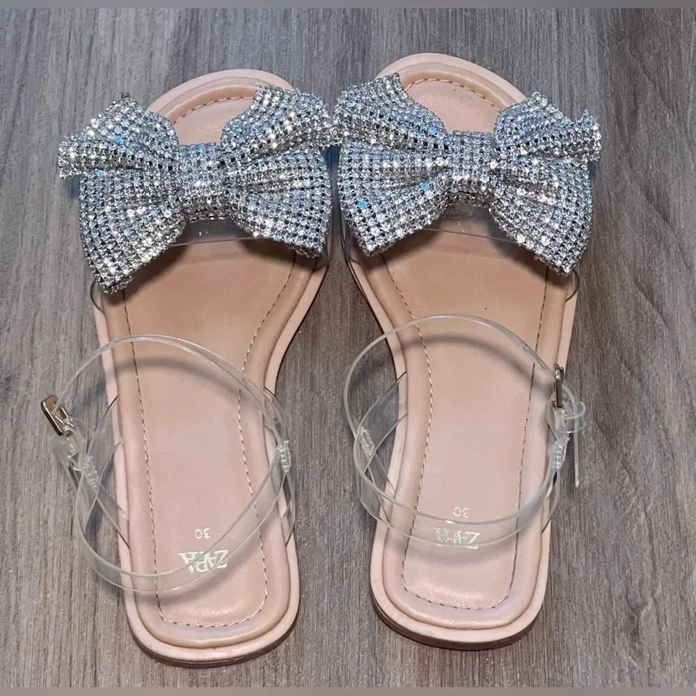 Zara's Kids' Rhinestone Bow Sandals